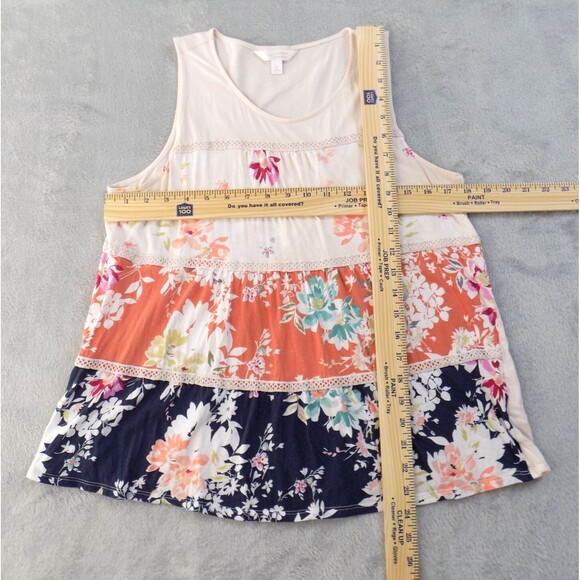 LC Lauren Conrad Top Large Patchwork Pastel Cottage Coastal (BUNDLE PRICE $5) - Picture 4 of 5